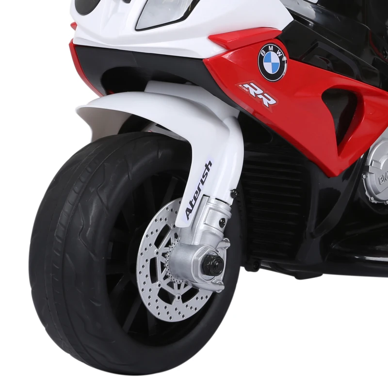 HOMCOM Moto Eléctrica para Niños de 18-36 Meses con Licencia BMW S1000RR con Velocidad 2,5 km/h Carga 20 kg 66x37x44 cm Rojo(m-10)