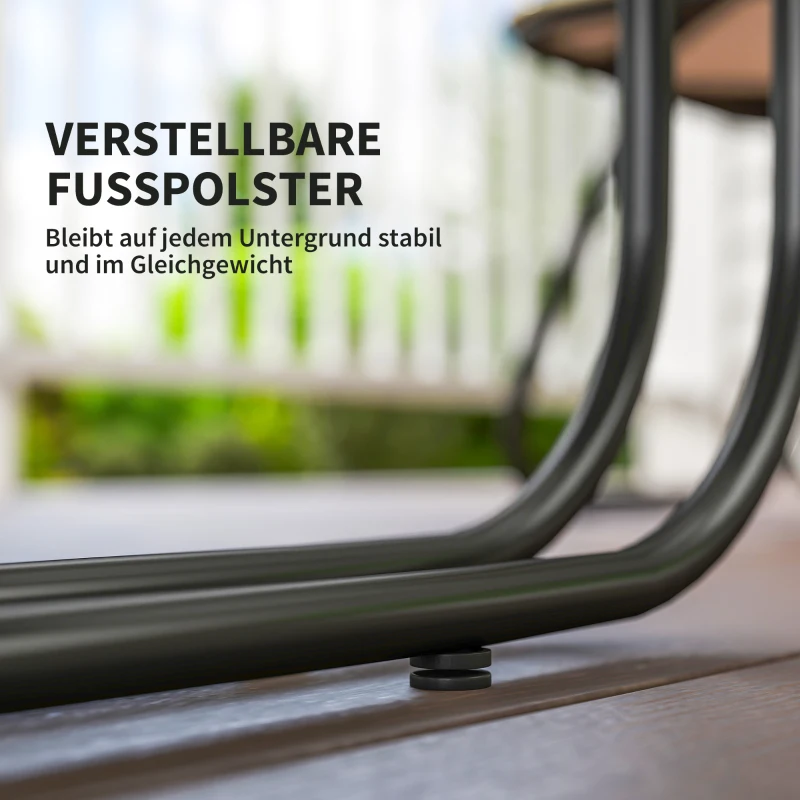 Komplet wypoczynkowy z Polyrattanu Outsunny: sofa + fotele + stolik z poduszkami, odporny na warunki atmosferyczne, 116 x 60 x 69 cm, Brązowy+Ciemnoszary