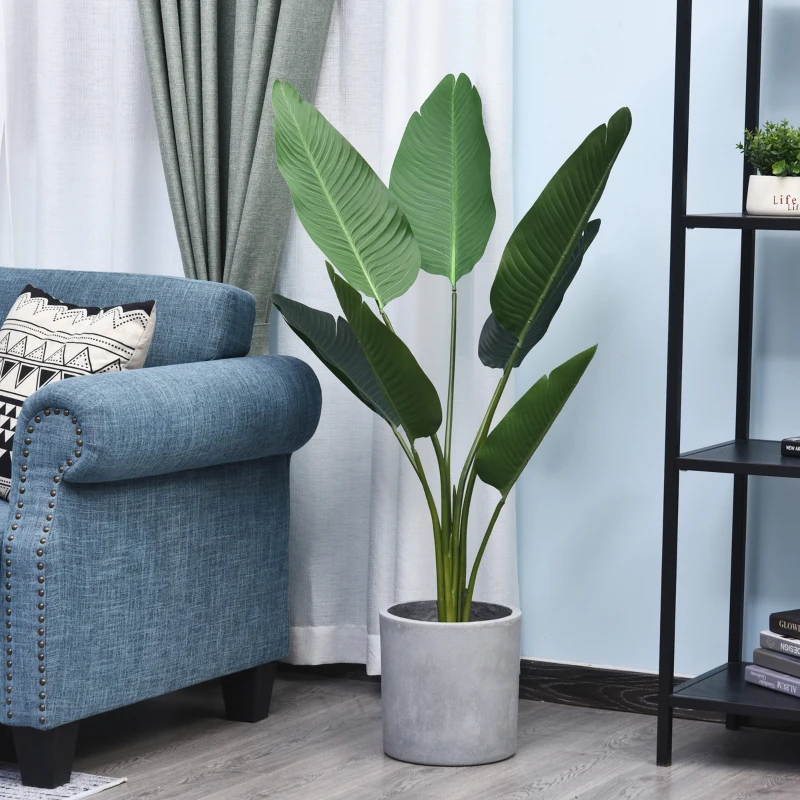 Outsunny Planta Artificiala Strelitzia – 120 cm pentru Interior/Exterior