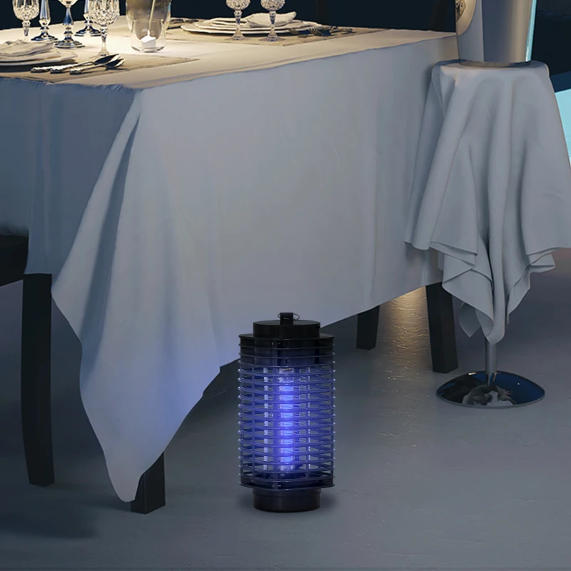 Outsunny Lampada Antizanzare Elettroinsetticida con Luce UV per Interno ed Esterno, 11x11x26 cm, Nero