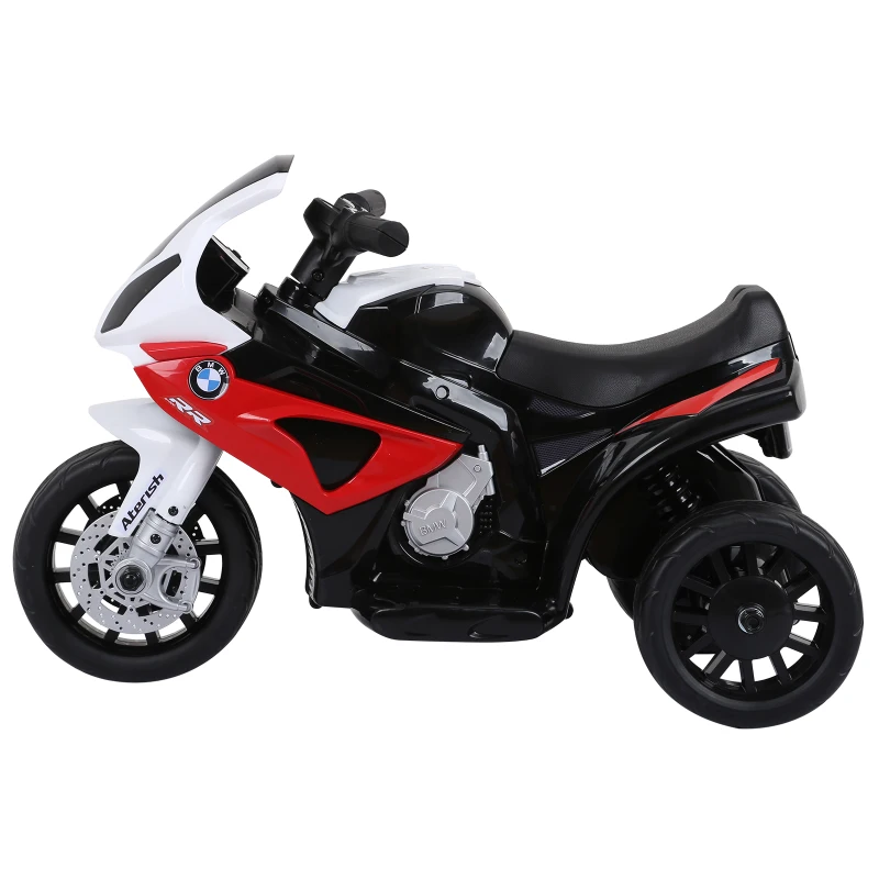 HOMCOM Moto Eléctrica para Niños de 18-36 Meses con Licencia BMW S1000RR con Velocidad 2,5 km/h Carga 20 kg 66x37x44 cm Rojo(m-11)