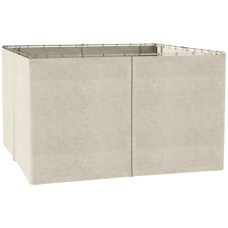 Outsunny 4 parois latérales pour pavillon de jardin tonnelle rigide 300 x 400 cm protéger de la pluie vent soleil beige