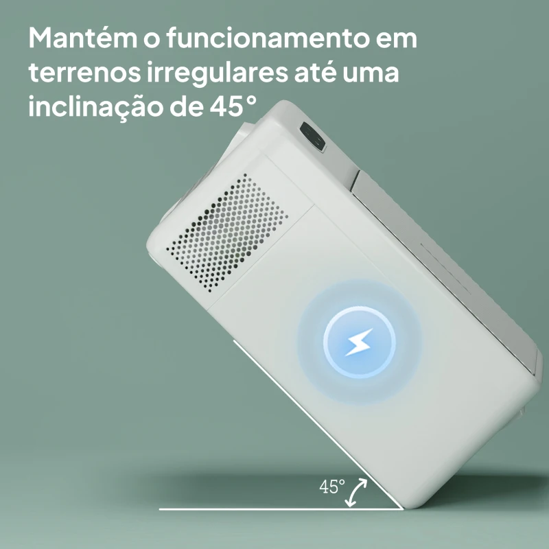 Outsunny Geleira Portátil Elétrica 16,8L 12V-220V Mini Geleira com Compressor Luz LED Ecrã Digital Modos ECO e MAX de -20℃ a +20℃ 59x32x26 cm Creme