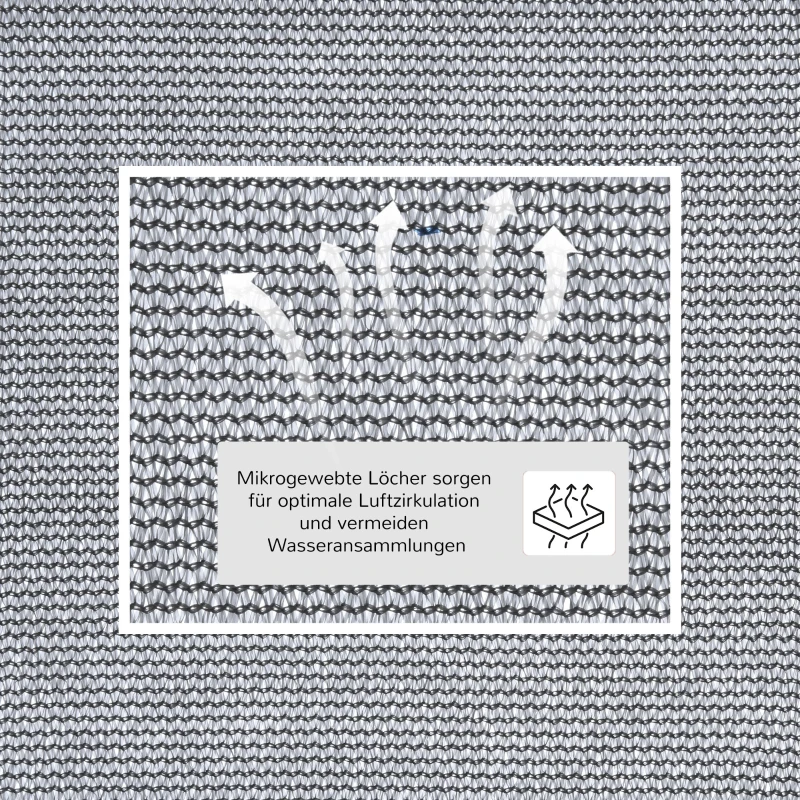 Outsunny Sonnensegel Sonnendach Sonnenschutz Dreiecke HDPE Grau 3 x 3 x 3 m