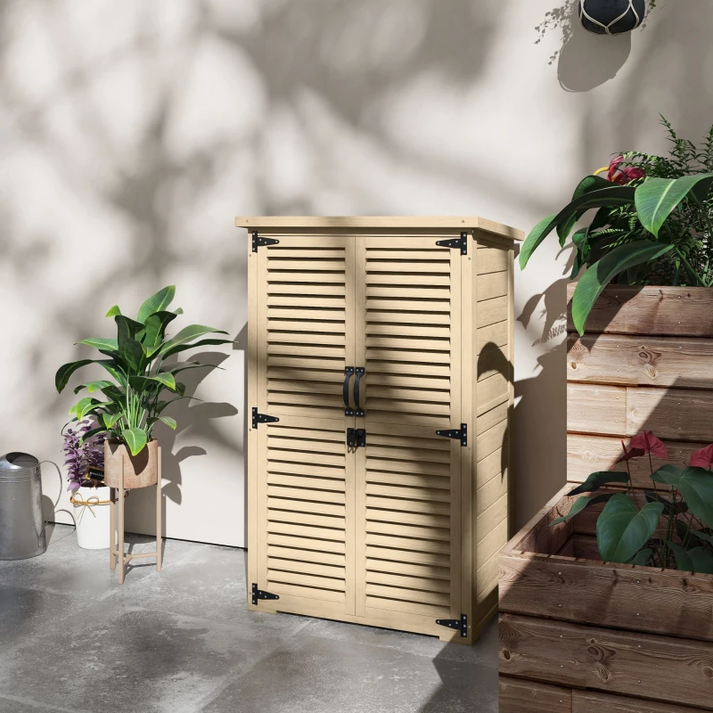 Outsunny Magazie de Gradina din Lemn, Dulap de Depozitare(m-10)