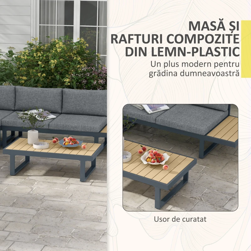 Outsunny Set de Conversatie din 4 Piese pentru Terasa