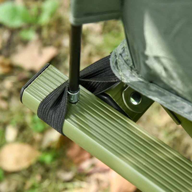 Outsunny Campingbedje met Matras Hoge Slaap Draagbaar, Groen