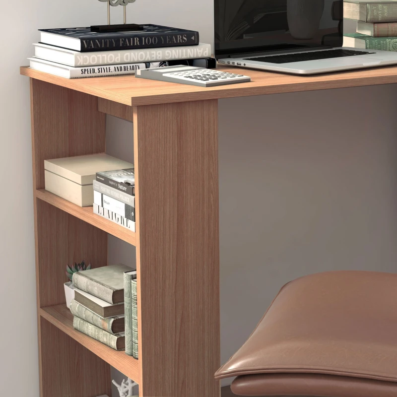 HOMCOM Scrivania Computer PC Angolare con Design a L Girevole a 5 Ripiani per Casa e Ufficio, Tavolo da Pranzo in Legno, 120x110x74.5 cm