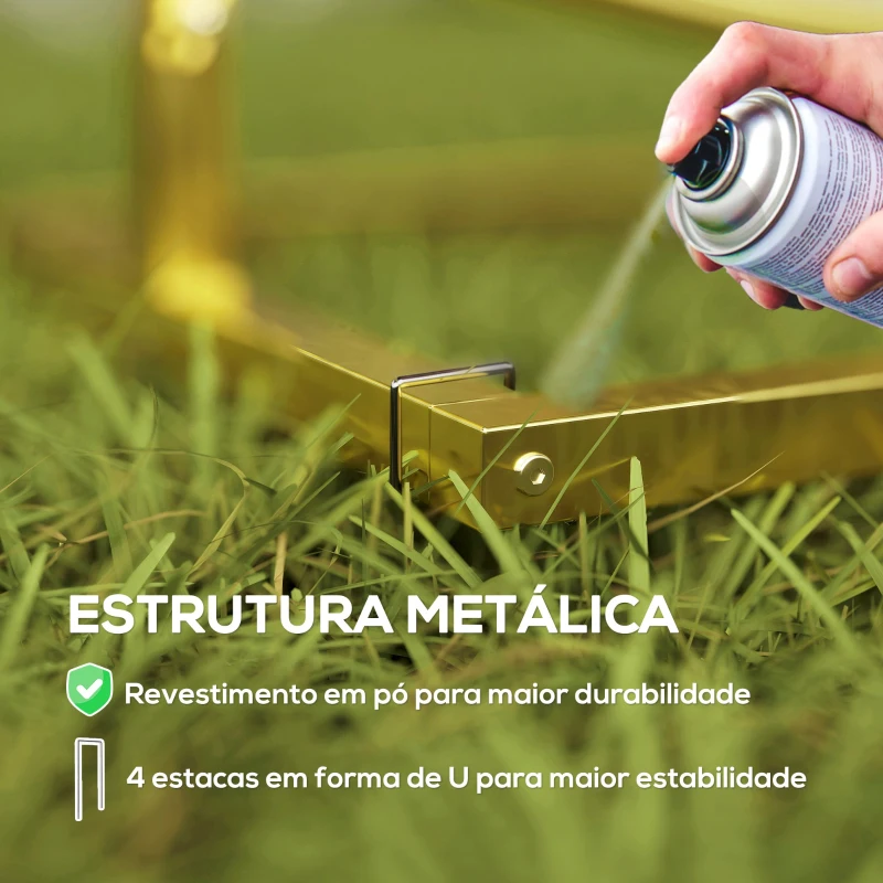 Outsunny Arco de Jardim de Metal Redondo Arco de Decoração com Revestimento em Pó para Plantas Trepadoras Flores Decoração 230x28x234 cm Dourado