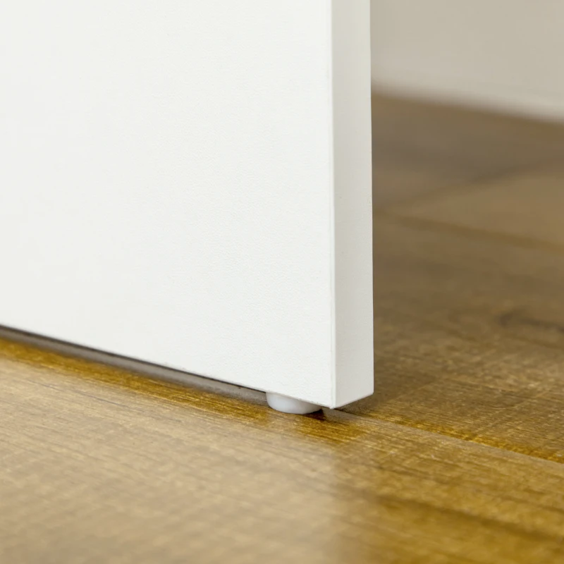 HOMCOM Toucador de Maquilhagem com Banco Espelho 4 Gavetas 4 Compartimentos de Armazenamento Estilo Moderno 80x38x143cm Branco