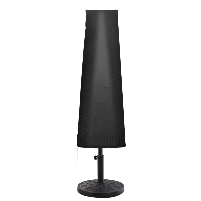 Outsunny Funda para Sombrilla de Jardín Impermeable de Tela Oxford 300D con Cremallera y Varilla de Soporte 240x48/70 cm Negro