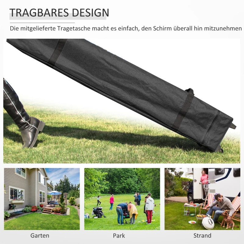 Outsunny Pavillon 3x3m Faltpavillon 4 Seitenwände mit Fenster Tür Festzelt Gartenzelt Pop-Up-Pavillon inkl. Heringe Abspannseile Tragetasche Metall Oxford Blau