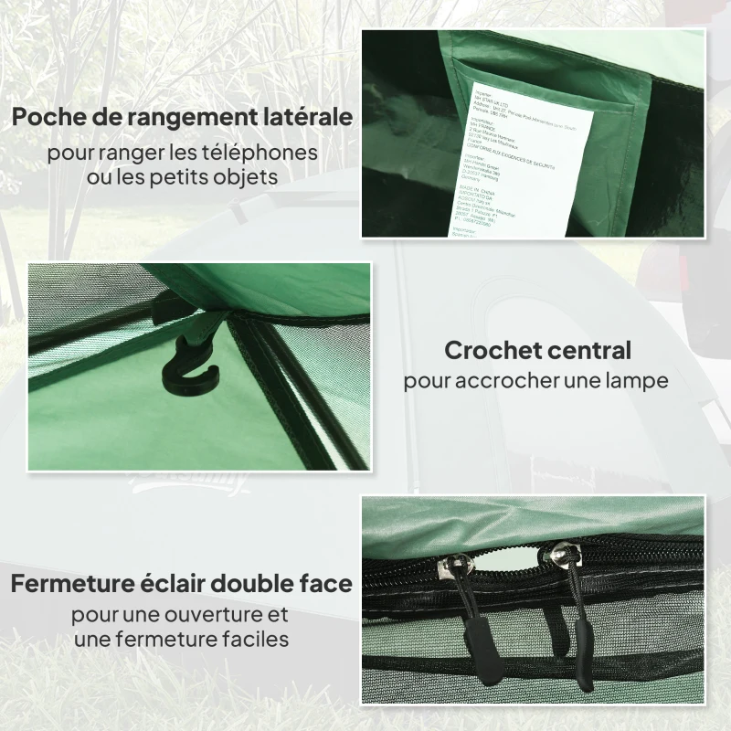 Outsunny Tente de camping 2 personnes camouflage tente dôme légère ventilée facile à monter avec portes zippées