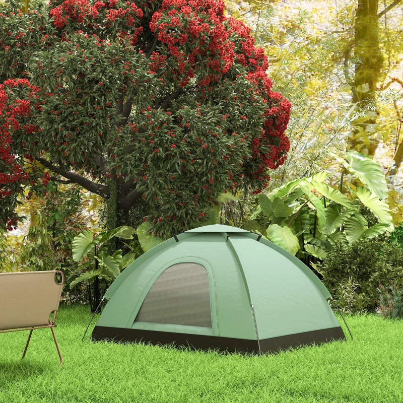 Outsunny Tente de camping 2 personnes camouflage tente dôme légère ventilée facile à monter avec portes zippées