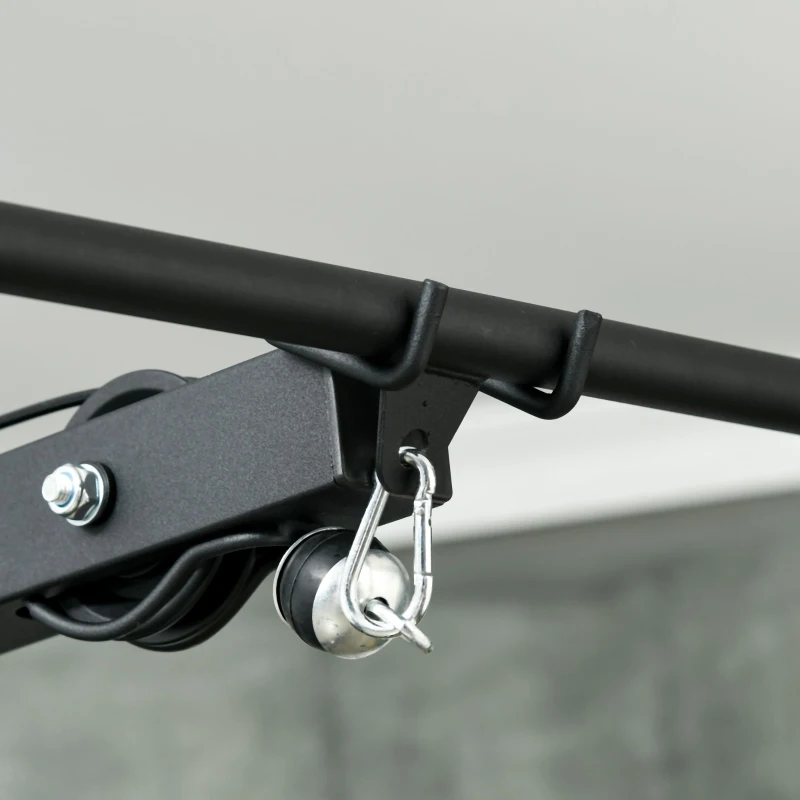 SPORTNOW Wieża do podciągania, siłownia domowa dla aktywnych, ćwiczenia na ramię, plecy, bez ciężarów, sprzęt fitness, stal, skóra ekologiczna, czarna