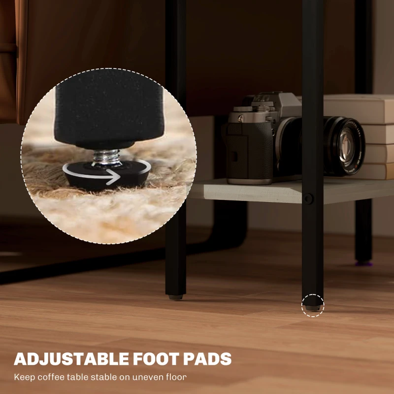 HOMCOM Three Shelf Industrial Side Table, Grey