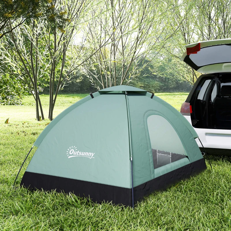 Outsunny Tente de camping 2 personnes camouflage tente dôme légère ventilée facile à monter avec portes zippées
