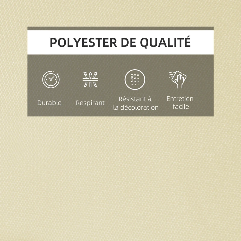 Outsunny Coussin bain de soleil déhoussable avec zippé, tétière, cordons d'attache, MATELAS UNIQUEMENT 198 x 53 x 5 cm, crème