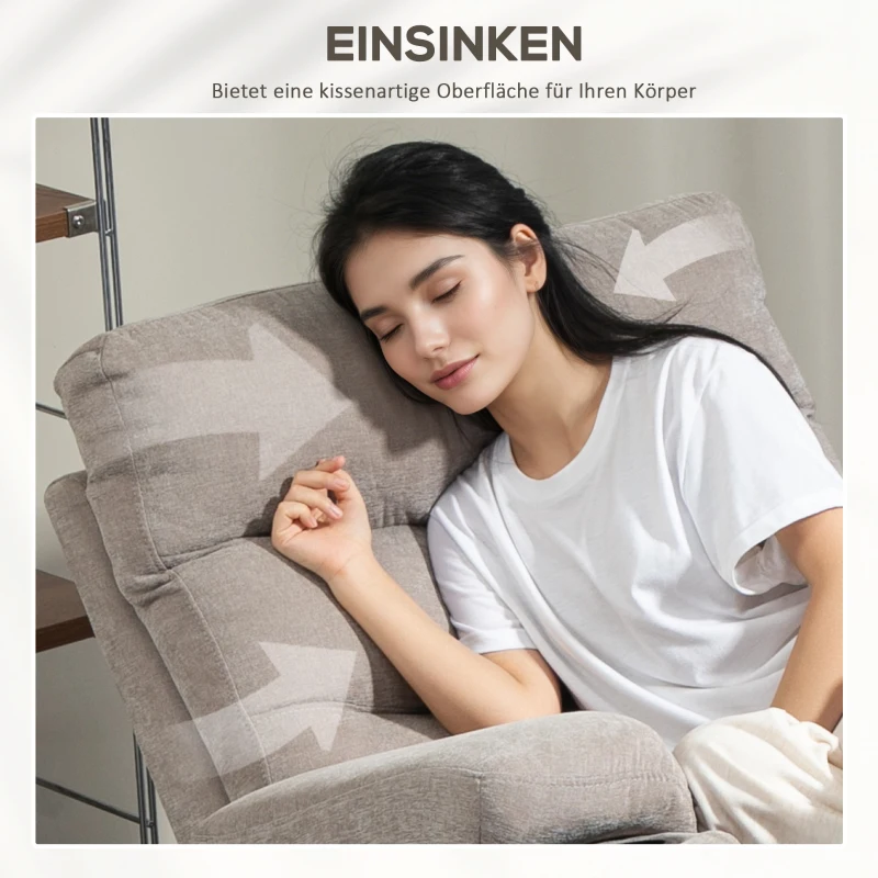 HOMCOM Massagesessel mit Aufstehfunktion, 8 Vibrationsmassagepunkte, Elektrischer Polstersessel mit 2 Fernbedienungen Hellbraun(m-7)