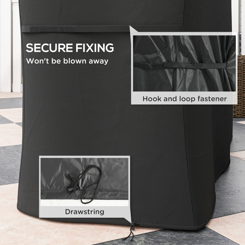 Outsunny 147 x 61cm Plastic Coated Protective Grill Cover - Black