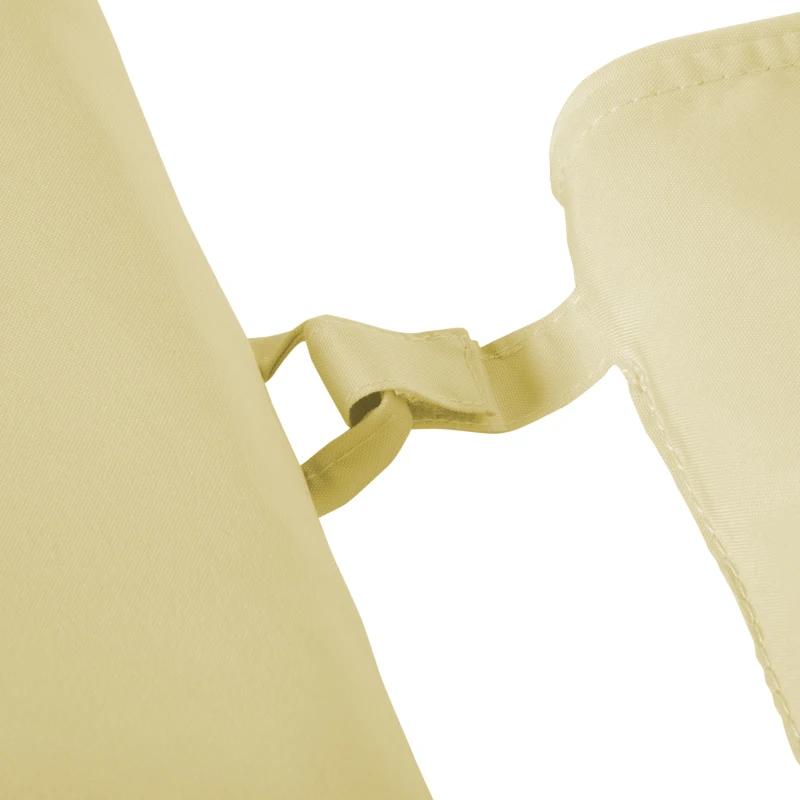 Outsunny Coussin bain de soleil déhoussable avec zippé, tétière, cordons d'attache, MATELAS UNIQUEMENT 198 x 53 x 5 cm, crème