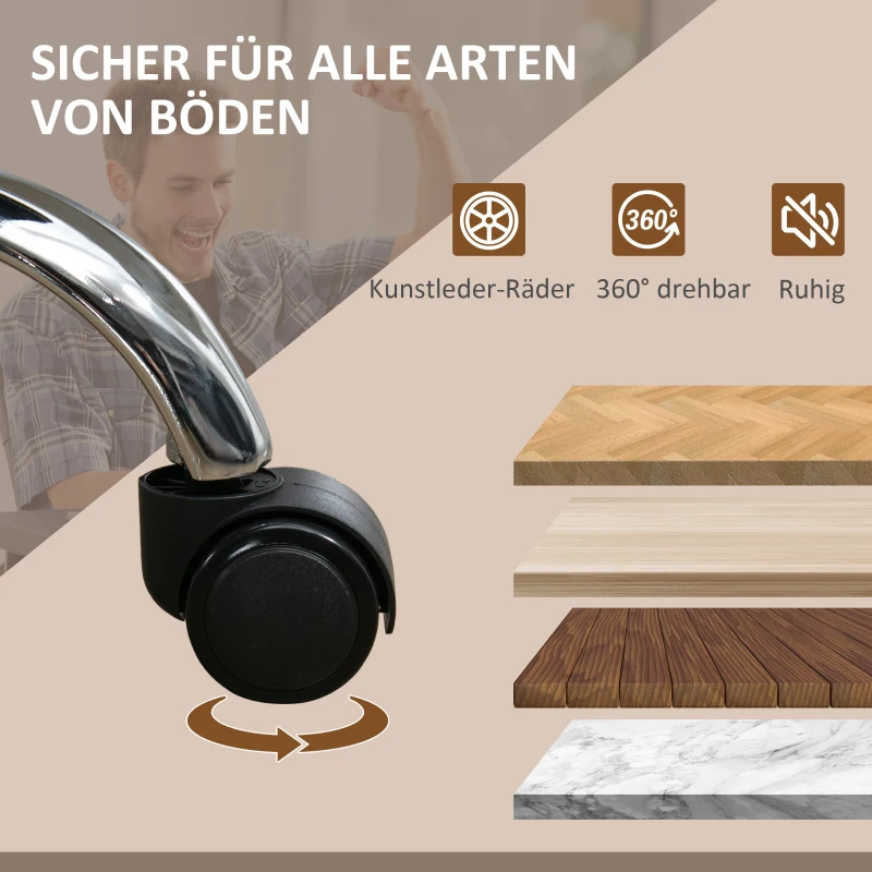 Vinsetto Ergonomischer Bürostuhl mit Massagefunktion, Fußstütze, drehbar, rollbar, Grau(m-8)