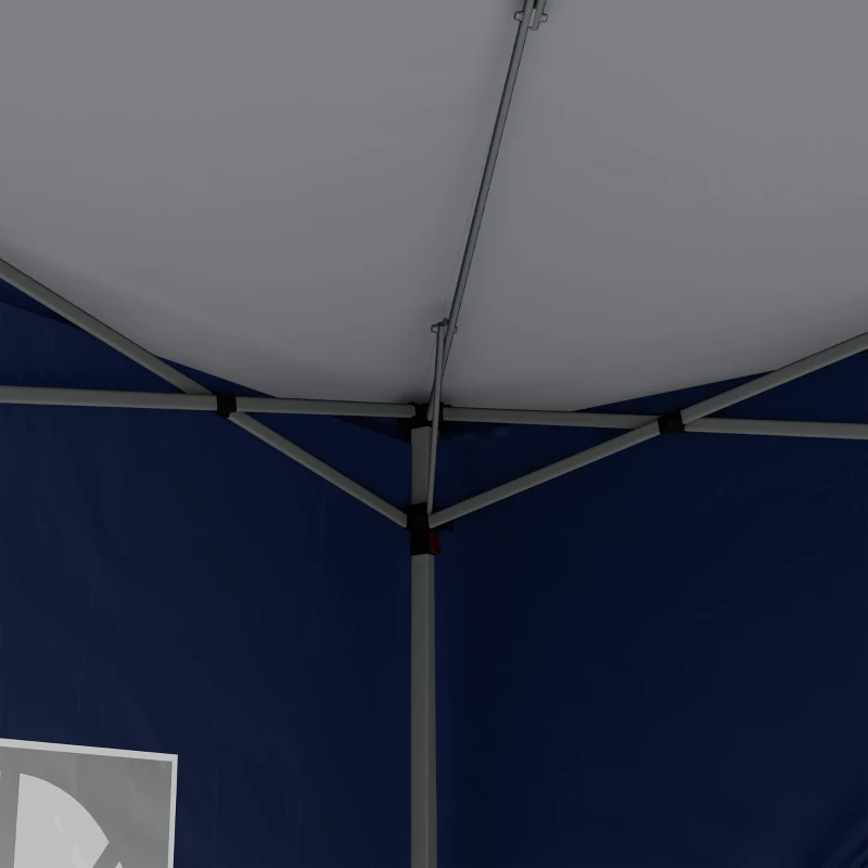 Outsunny Tenda de Jardim com Paredes Laterais Amovíveis Janelas Porta com Zíper e Bolsa de Transporte 295x295x195-258 cm Azul