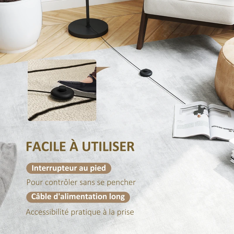 HOMCOM Lampadaire sur pied salon en métal avec 3 abat-jours globe blanc verre dépoli 40W Ø 27 x 169 cm noir