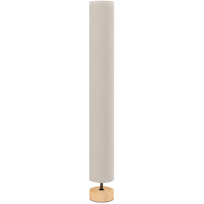 HOMCOM Lampadaire sur pied de salon avec abat-jour en lin, interrupteur à pied, 2 x douille E27, 120 cm, beige