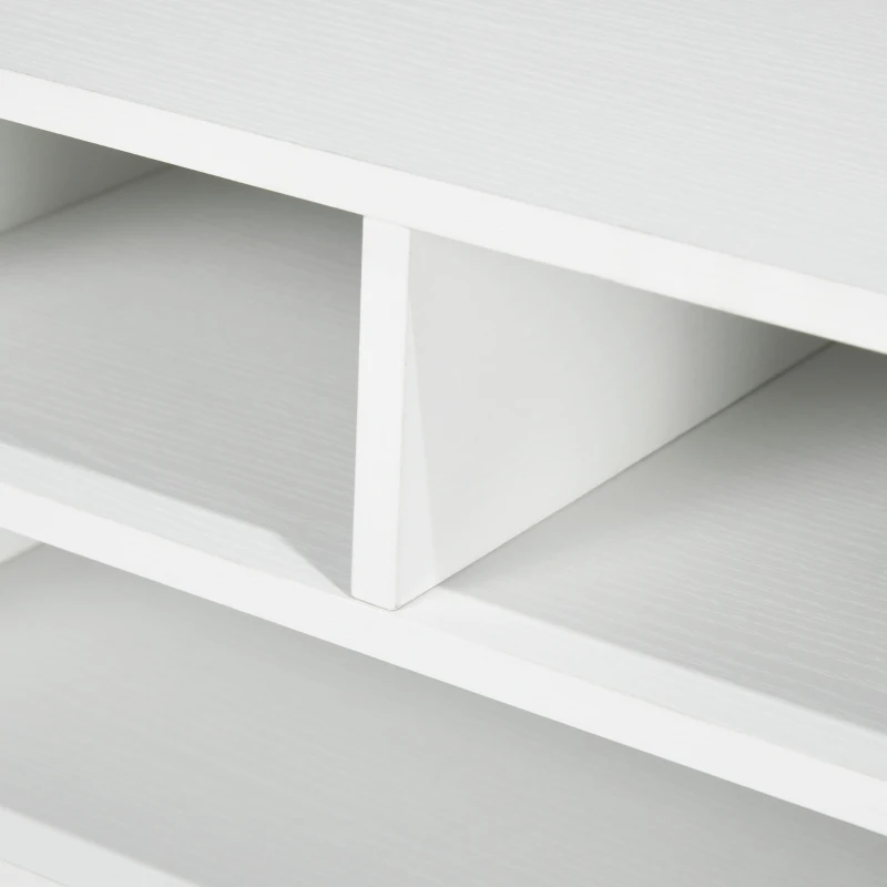 HOMCOM Organiseur bureau aspect blanc avec 3 compartiments fournitures support d'imprimante 47 x 40 x 22,5 cm