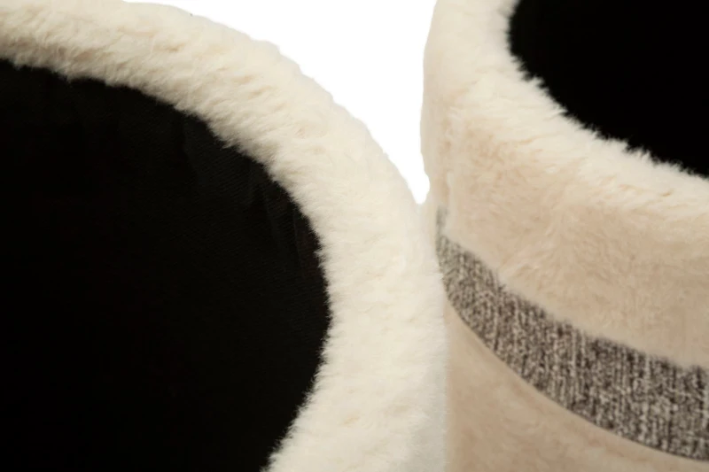 Mauro Ferretti Puff cu Depozitare Saint-Moritz Crem Set 2 Buc cm Ø 40x47-32x37