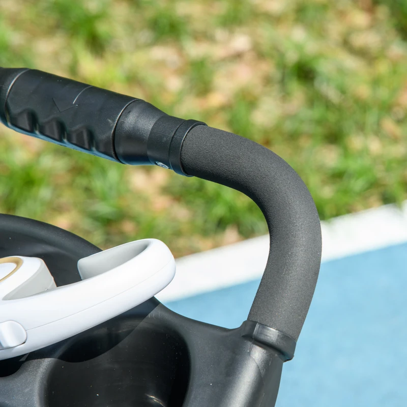 PawHut Wózek dla psa, składany, z oknem z siatki, zdejmowany dach, uchwyt na kubek, koszyk na dole, metalowa rama, szary, 67 x 45 x 96 cm