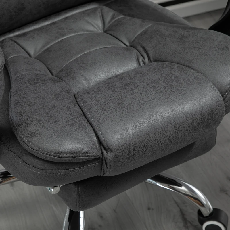 Vinsetto Poltrona da Ufficio Massaggiante e Reclinabile con Riscaldamento e Altezza Regolabile, Grigio