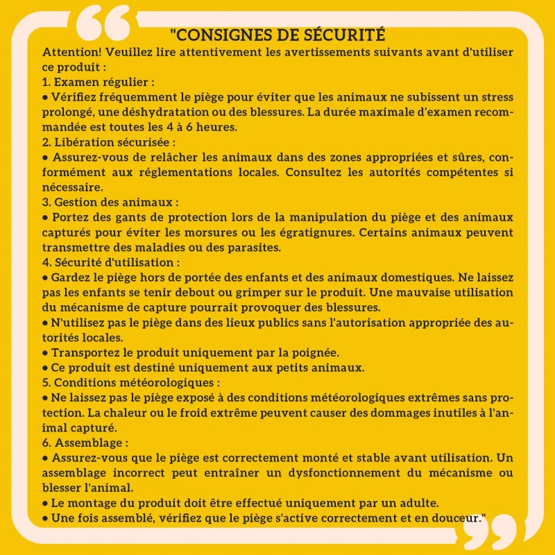 Outsunny Piège cage de capture pliante pour petits animaux type rat et souris - 2 portes poignée 66 x 24 x 30,5 cm acier gris