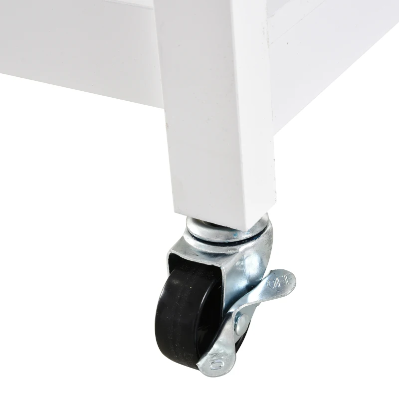 HOMCOM Carrinho de cozinha com 1 gaveta 1 armário 3 prateleiras abertas 66x39.5x86.5 cm Branco