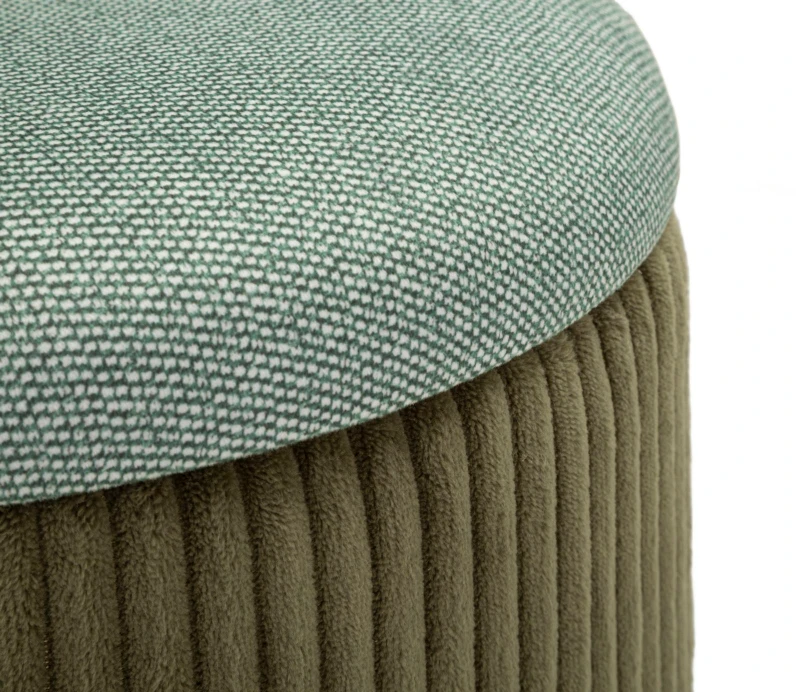 Mauro Ferretti Puff cu Depozitare Bolzano Verde Set 2 Buc cm Ø 38x38-32x27