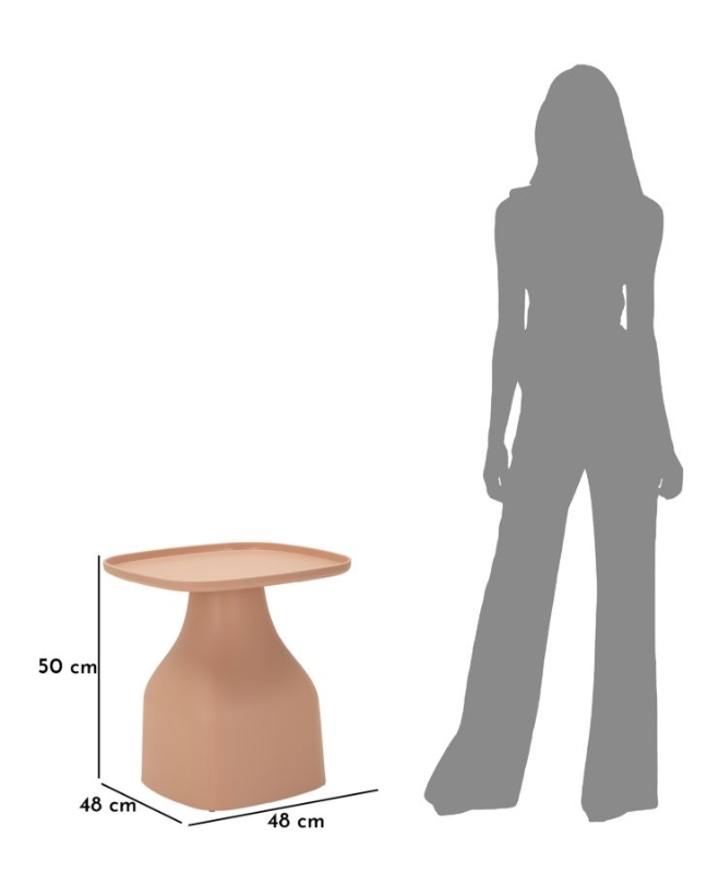 Mauro Ferretti Masă Gea Roz cm 48x48x49