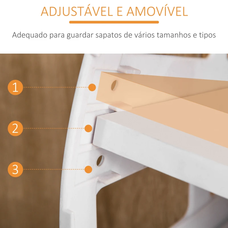 HOMCOM Sapateira de 3 Portas para 18-27 Pares de Sapatos com Gaveta e Armário para Entrada Dormitório 84x30x132 cm Madeira Natural