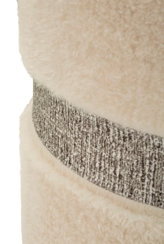 Mauro Ferretti Puff cu Depozitare Saint-Moritz Crem Set 2 Buc cm Ø 40x47-32x37