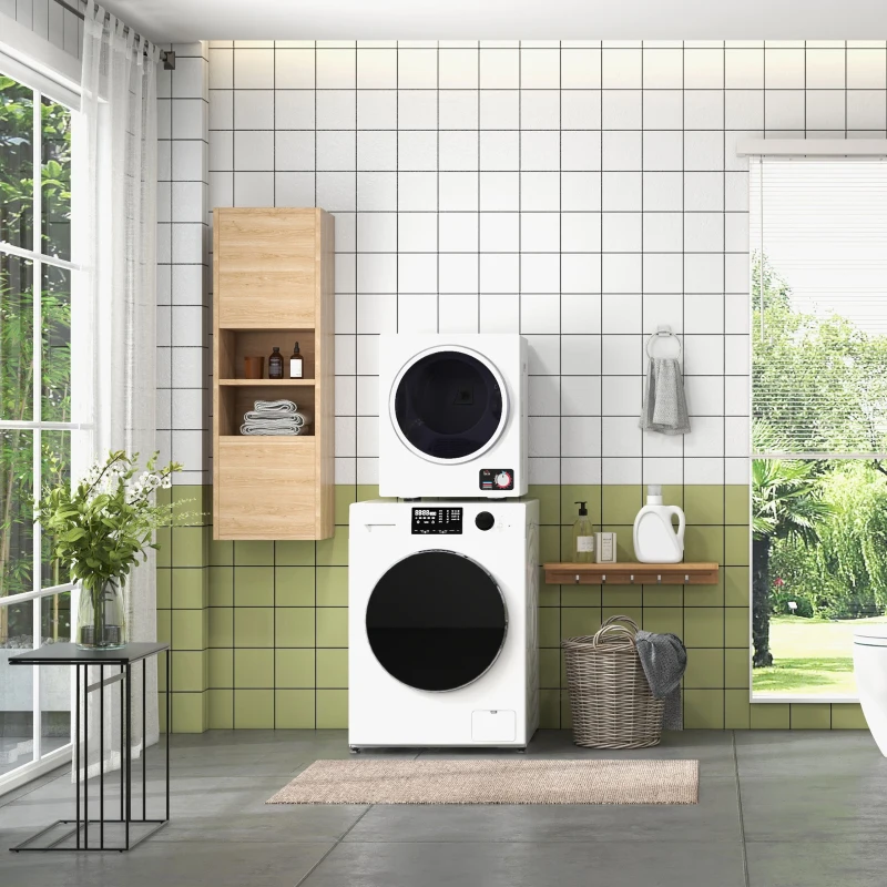 HOMCOM Sèche-Linge électrique portable 850W, capacité 33L 4 modes de fonctionnement, acier inoxydable, 49L x 40,5l x 60H cm