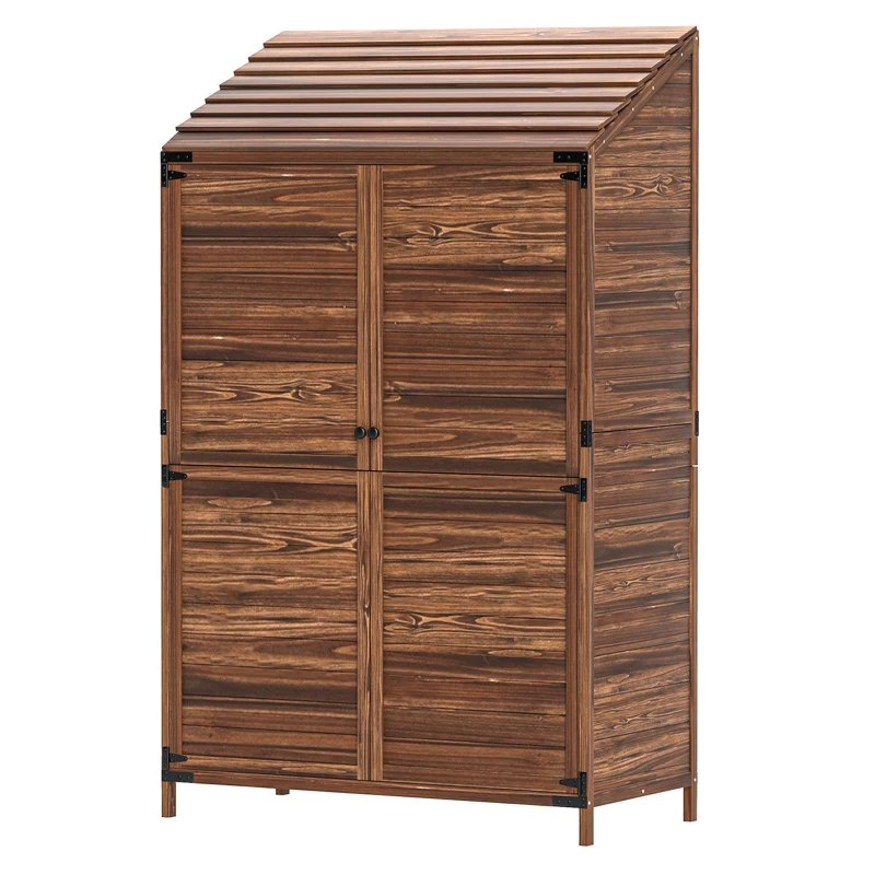 Outsunny 103.5 x 59 cm Wooden Garden Shed - Brown