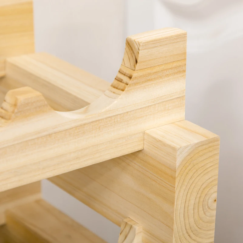 HOMCOM Six-Tier, 72 Bottle Wooden Wine Rack Set of 2 - Natural