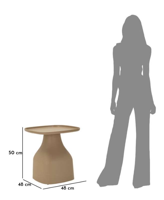 Mauro Ferretti Masă Gea Gri cm 48x48x49