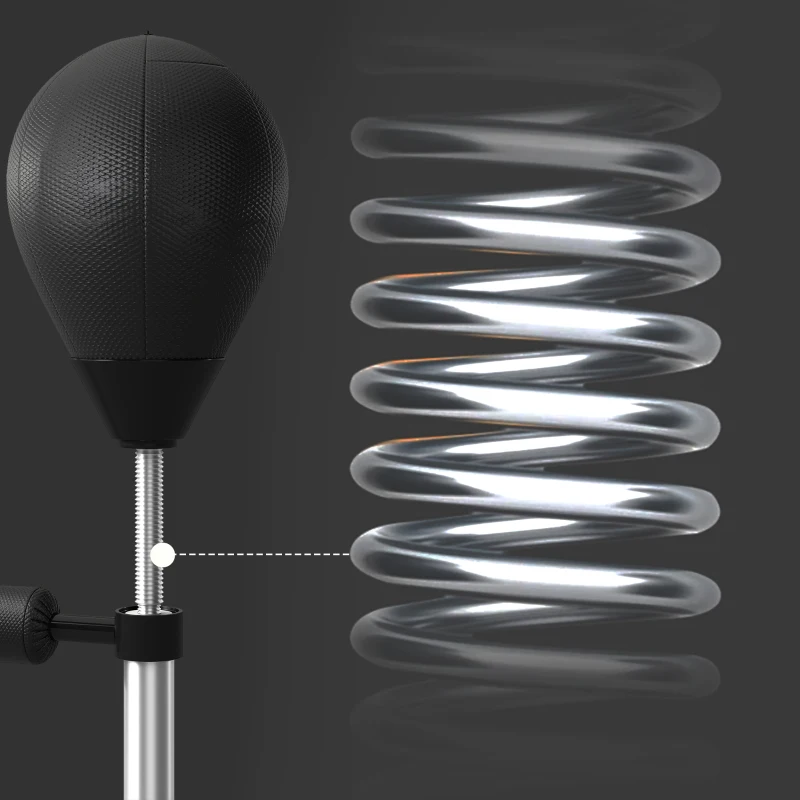 SPORTNOW Punchingball mit Reflexstange, höhenverstellbar 160-205 cm, befüllbare Basis, inkl. Luftpumpe, Schwarz