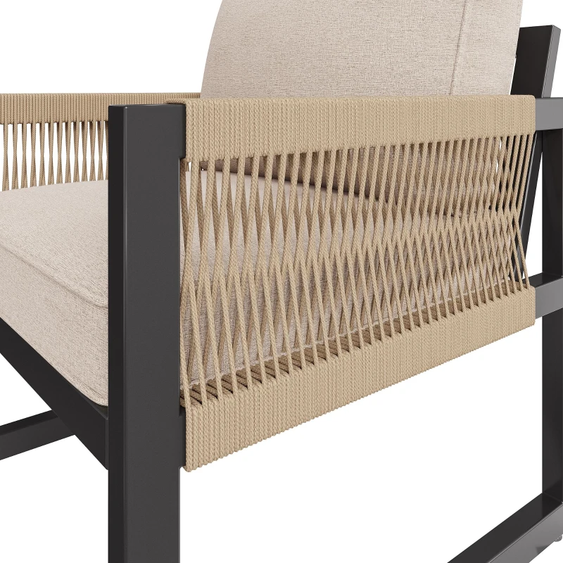 Conjunto de Jardín para 7-8 Personas Diseño Modular con Cuerdas Beige