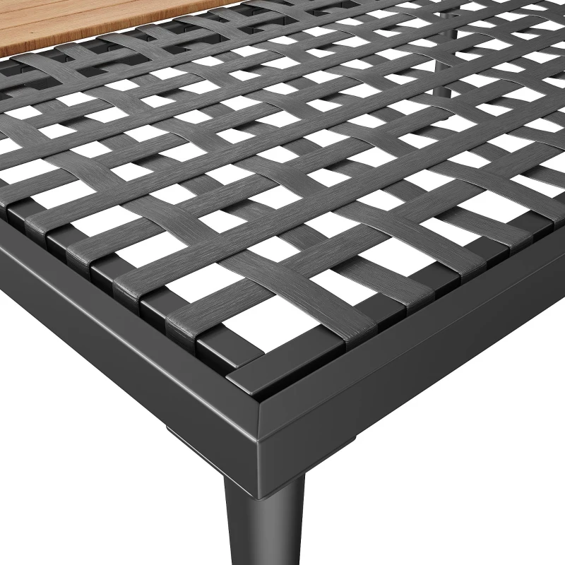 Lit de jour pour patio extérieur, lit double de loisirs avec étagère, 150x140x30 cm, Gris