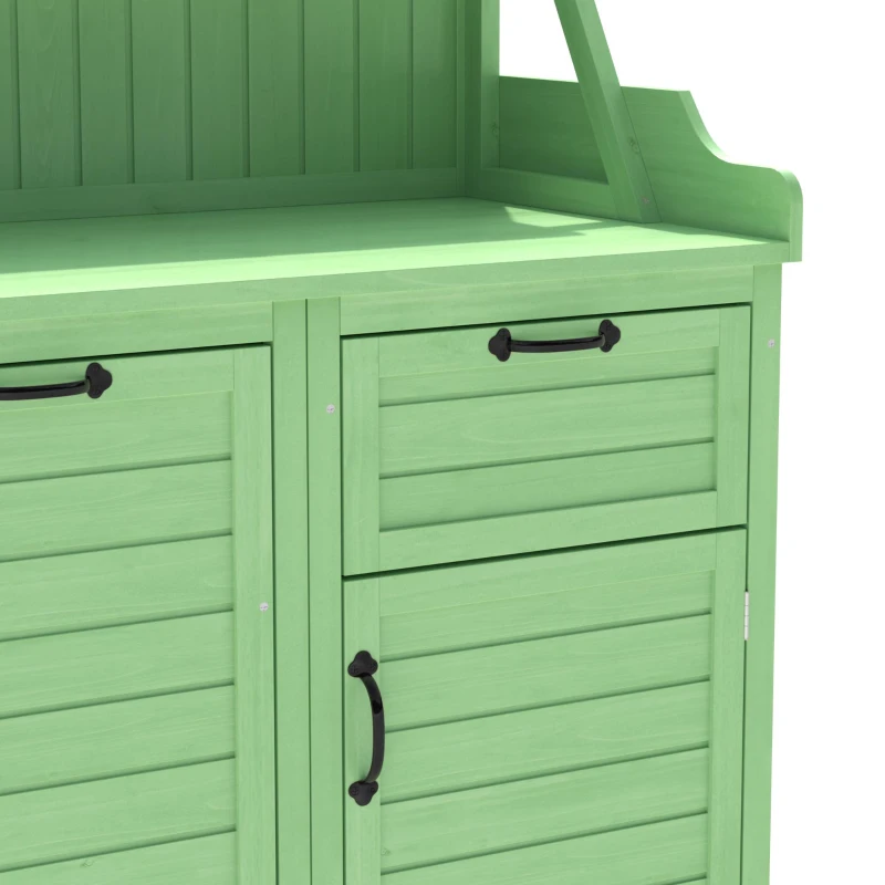 Armoire de jardin en bois avec étagères, 100×45×154 cm, Vert