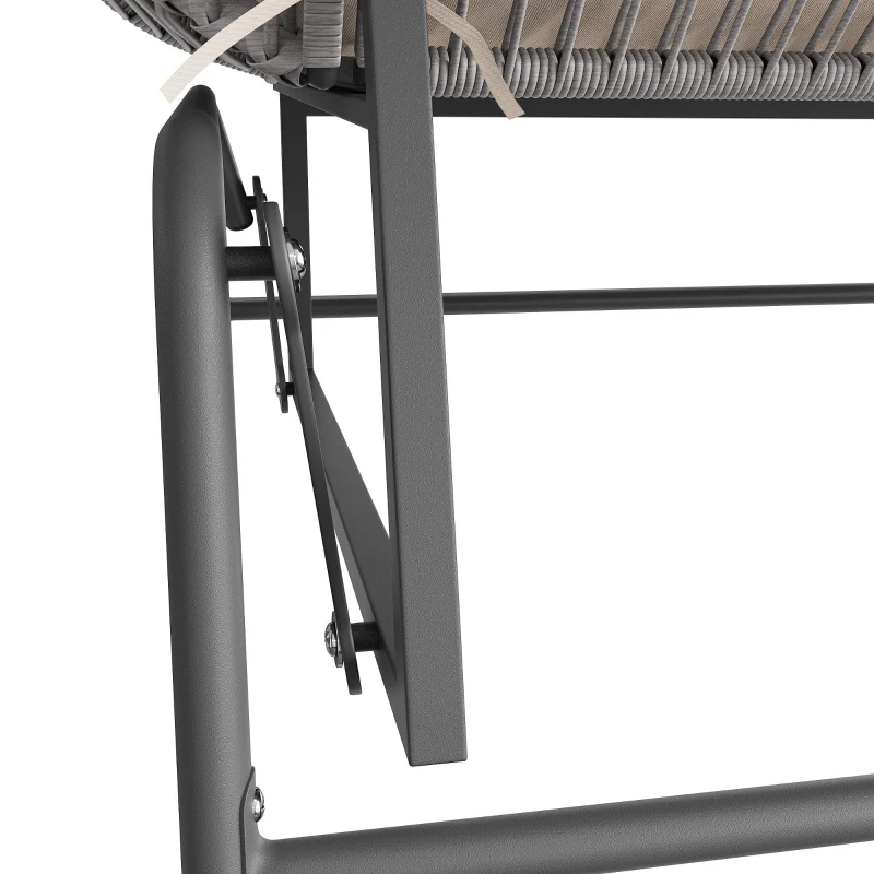 Fauteuil à bascule de jardin pour deux personnes,  fauteuil de jardin, 145×85×143 cm, Gris