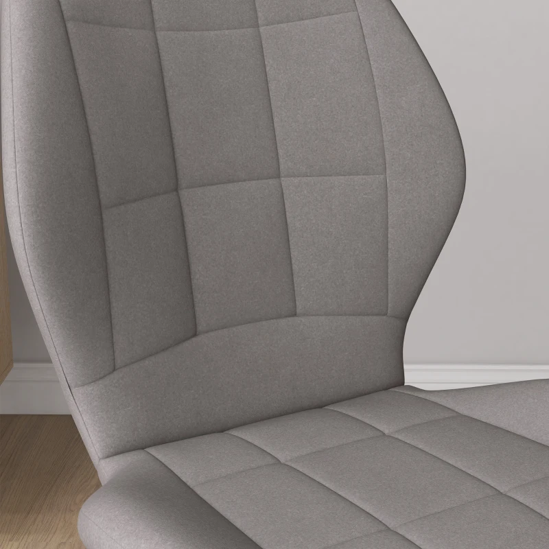 HOMCOM Set di 4 Sedie da Pranzo Moderne per Cucina e Soggiorno con Rivestimento in Flanella, Grigio