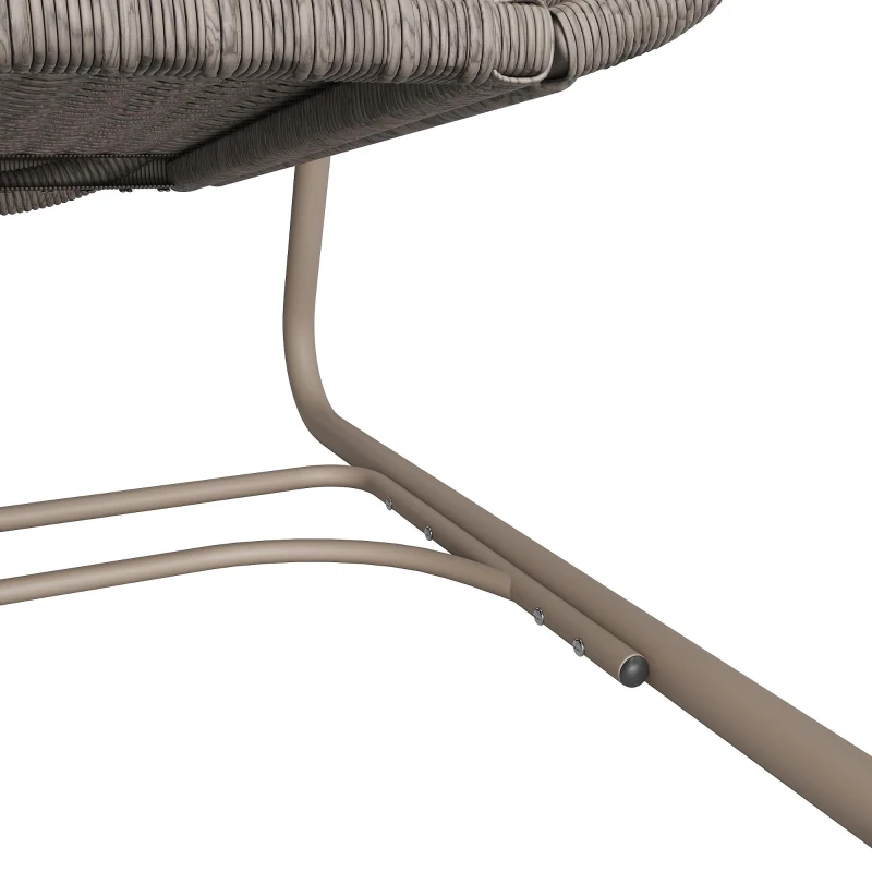 Balancelle de jardin pour 2 personnes, balancelle avec dossier, 141×109×143 cm, Beige＋Marron